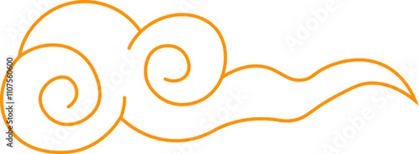 Fototapeta Chinese New Year Cloud Line Icon Decoration For Templet Design Elements