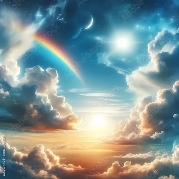 Obraz sun rays and clouds