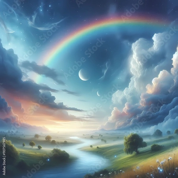 Obraz landscape with clouds