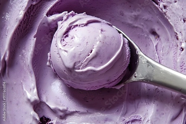 Fototapeta Close-Up of Lavender Ice Cream Scoop