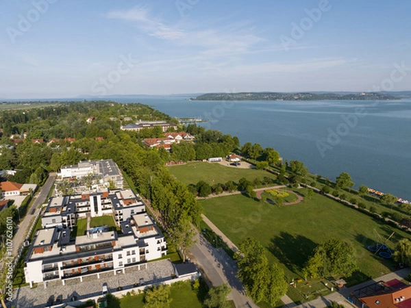 Obraz Aerial view of the Hungarian town of Zamardi near Lake Balaton