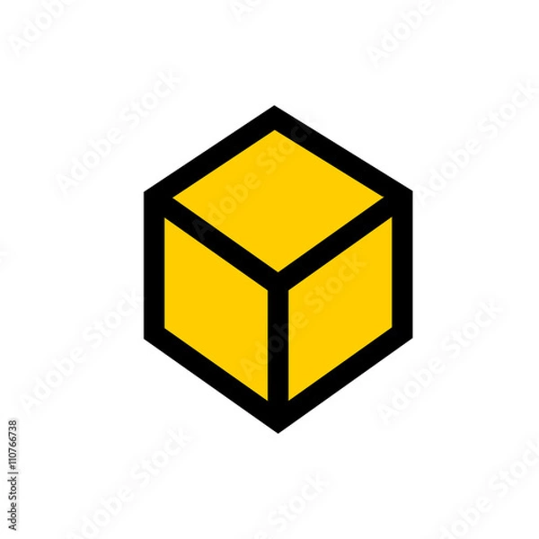 Obraz 3D, cube line icon.