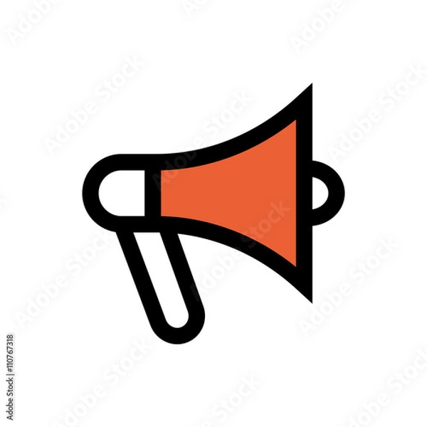 Obraz Promotion, megaphone line icon.