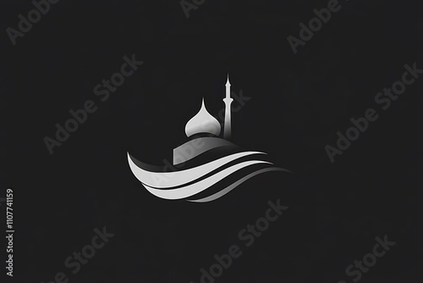 Fototapeta islamic mosque logo vector icon template
