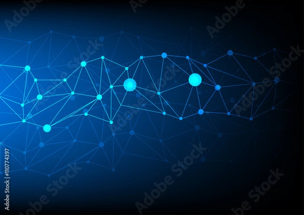 Obraz dark blue polygon technology background