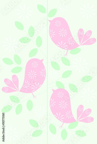 Fototapeta Seamless pattern with birds