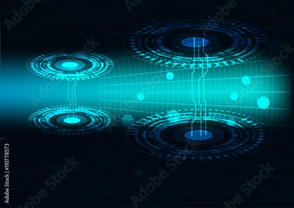 Obraz dark blue polygon technology background