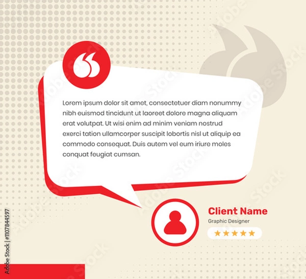 Fototapeta Simple professional customer feedback and review social media post template design