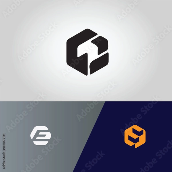 Obraz Minimal letter logo design vector sign