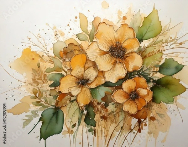 Fototapeta fiori colori caldi