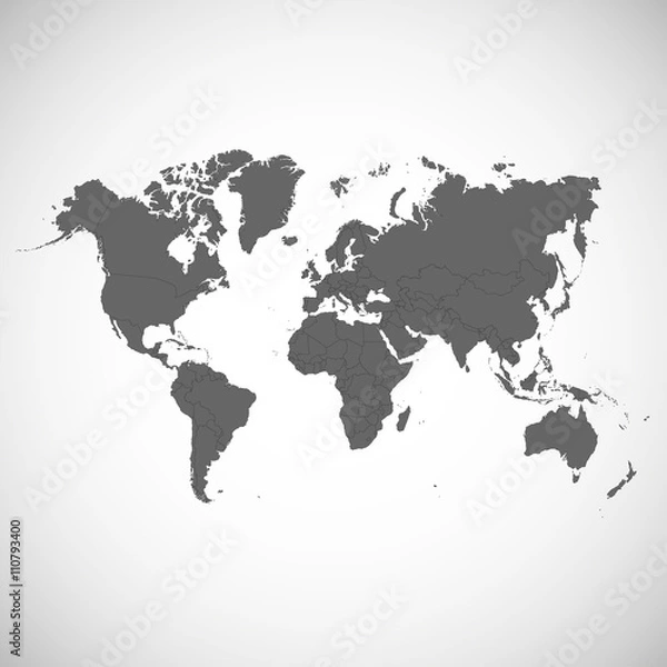 Obraz World map colorful. Vector illustration.
