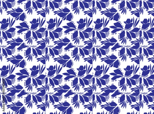 Obraz Print pattern, seamless, wallpaper, vector, flower