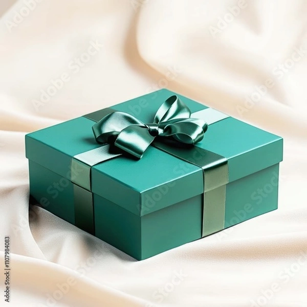 Obraz Personalized festive gift box packaging minimalist design elegant setting