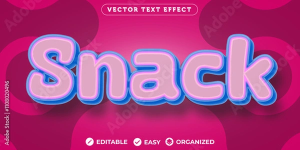 Fototapeta Snack Text Effect,Fully Editable Font Text Effect
