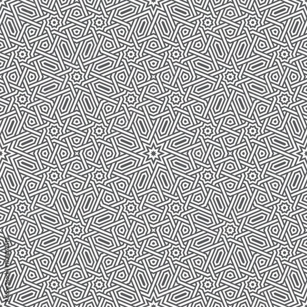 Fototapeta Seamless geometric pattern with light grey background, Vector Illustration