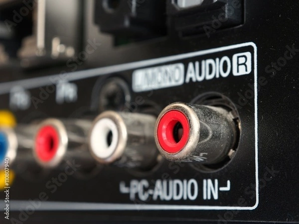 Fototapeta Close-up TV audio input