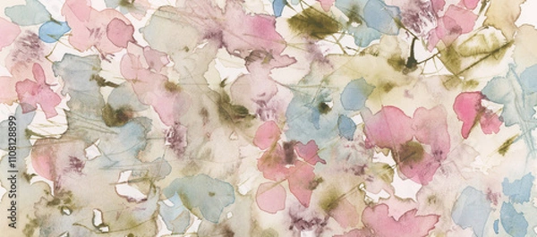 Obraz Atrament akwarela, pastel ręcznie rysowane plama przepływu dymu kwiat na mokrym papierze tekstura tło.