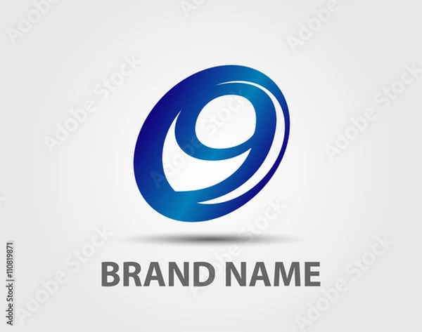 Obraz Number logo design.Number five logo.Logo 9 vector template.
