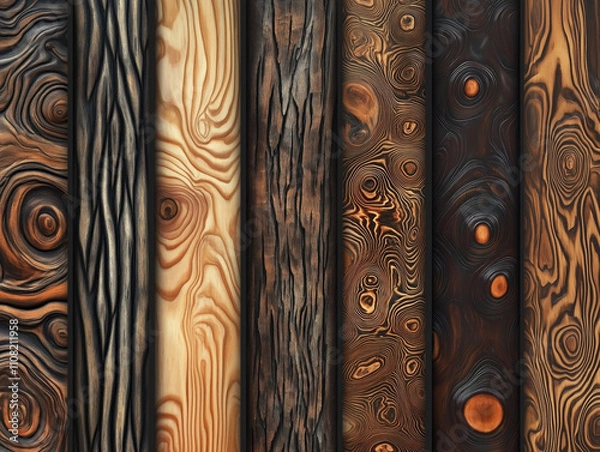 Fototapeta Exploring the Beauty of Abstract Wood Grain Designs: Intricate Patterns and Textures Inspired by Nature for Art, Decor, and Product Applications