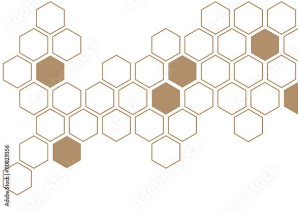 Obraz coffee brown hexagon white background wall pattern