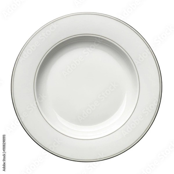 Fototapeta Round plate of white color isolated on transparent background png