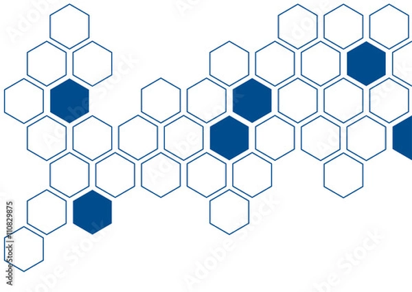Obraz dark blue hexagon on white background pattern