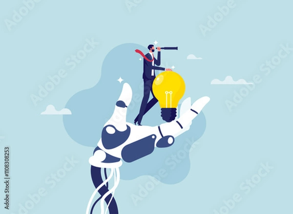 Fototapeta Business Leadership and vision with Innovation by AI Support