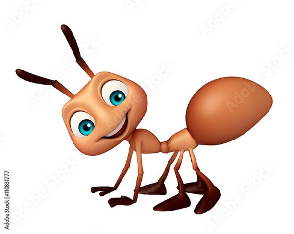 Fototapeta cute Ant funny cartoon character