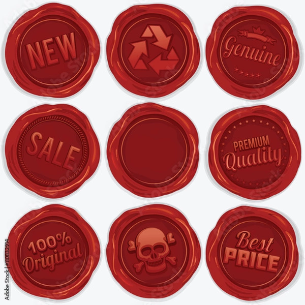 Obraz Red Wax Seal. Isolated Design Elements