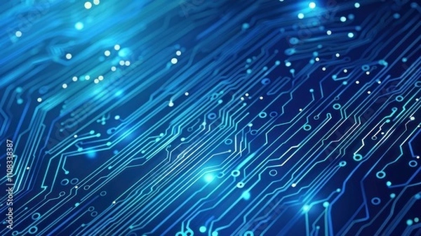 Obraz Abstract Blue Circuit Board Background