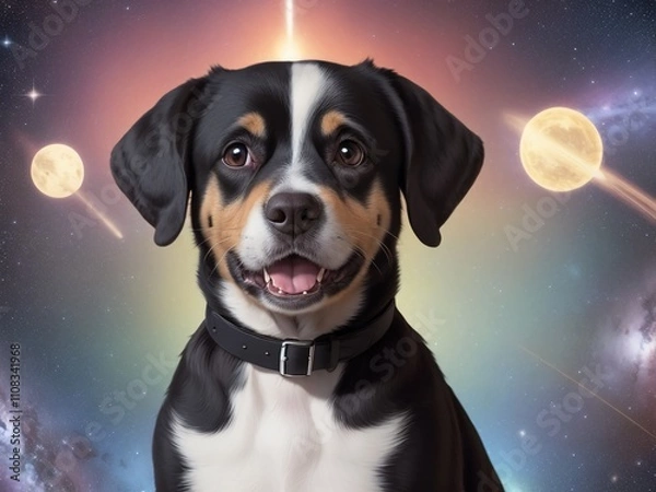 Obraz 宇宙の真理を理解した犬,generative ai