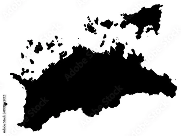 Fototapeta 少しゆるい香川県のシルエット 四国地方