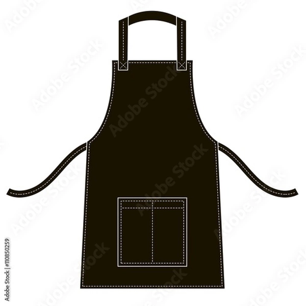 Obraz Black apron with outsets and pocket