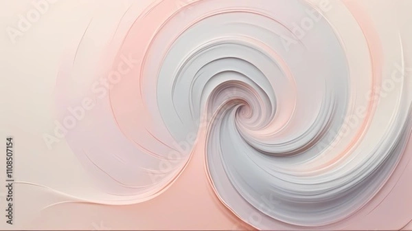 Obraz Soft Cream Backdrop with Modern Pink and Peach Flowing Patterns