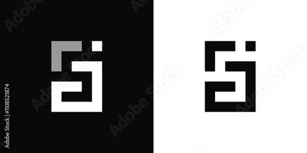 Obraz Initial Letter Logo S and J