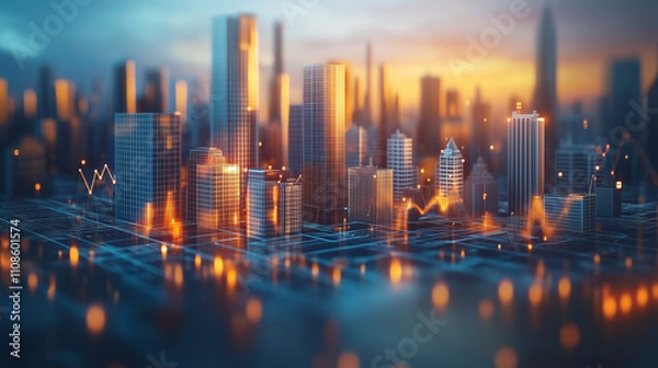 Fototapeta a conceptual overview of investment diversification showing various sectors or asset classes that are symbolically connected