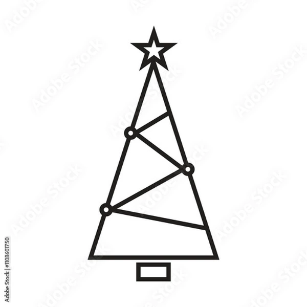 Fototapeta A Christmas tree icon vector on white background
