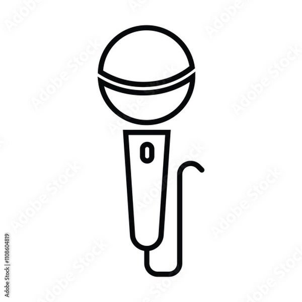 Obraz Microphone icon. Karaoke icon vector on white background
