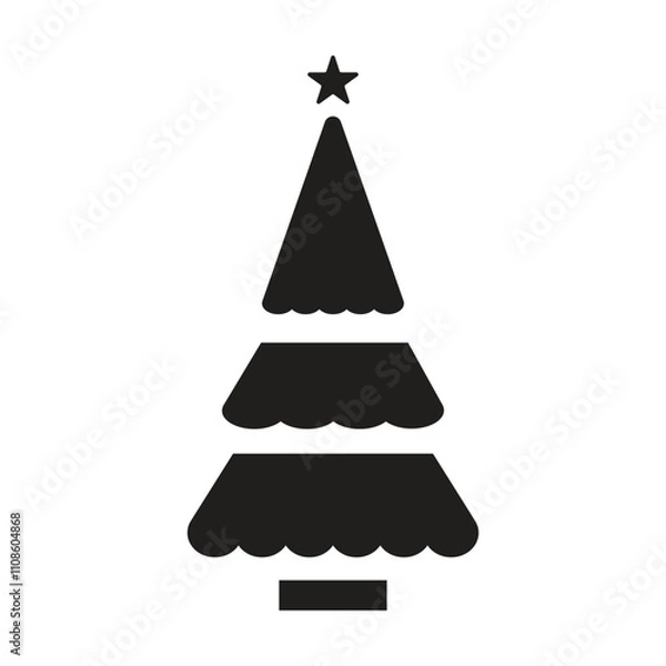 Obraz A Christmas tree with a prominent star at the top