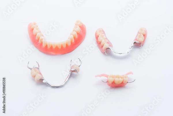 Obraz Set of dentures on white background