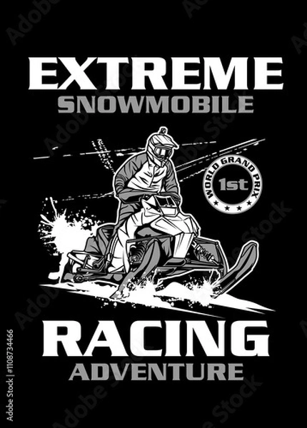Fototapeta Extreme Snowmobile Racing Adventure poster