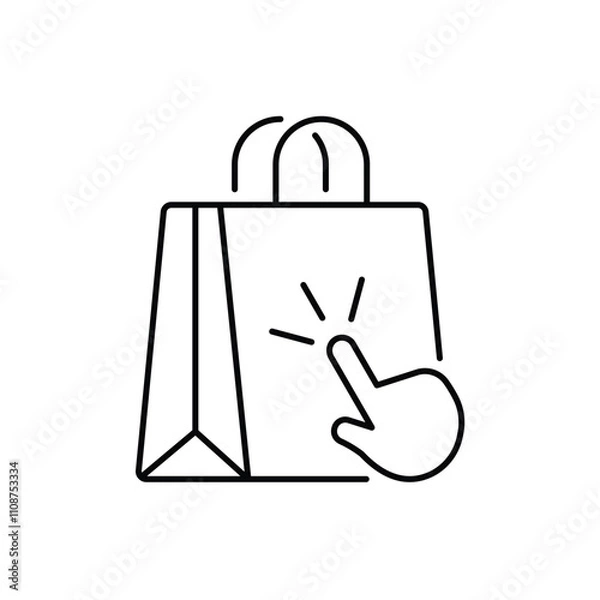 Obraz click and collect order, vector icon on white background