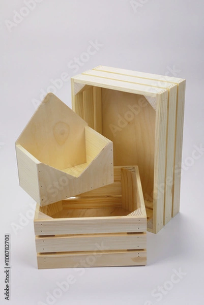 Obraz A gift box made of wood for packaging or a box made of plywood made of natural material