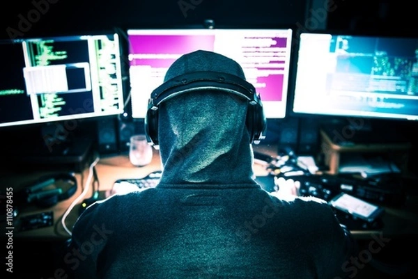 Obraz Profesjonalny haker w pracy