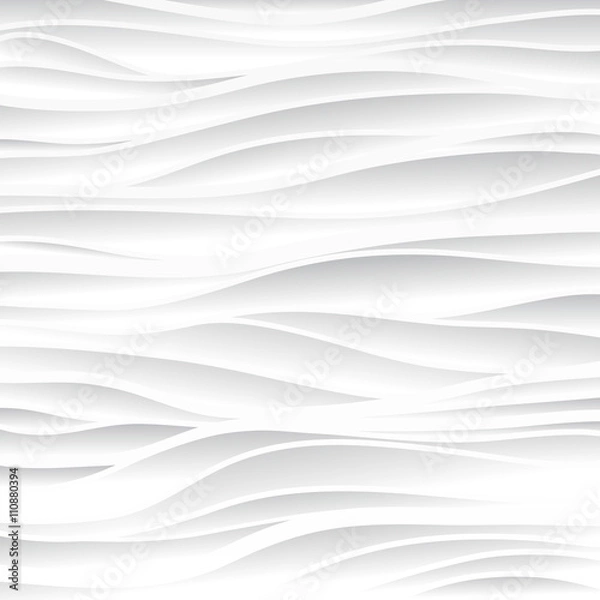 Obraz White texture. Wavy background. Interior wall decoration. Vector