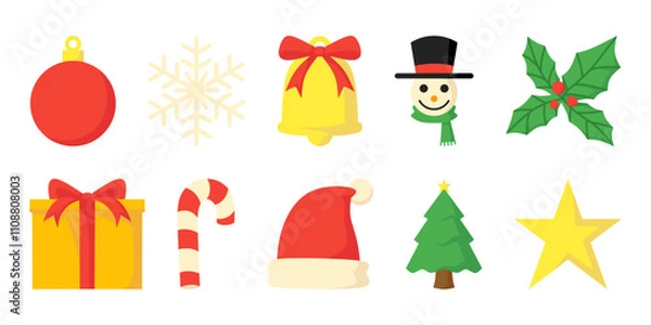 Fototapeta Christmas Elements Vector Set Design