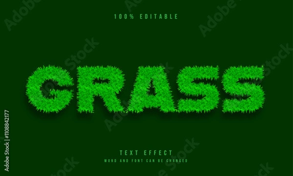 Obraz Green Grass Text Effect - 100% Editable, Customizable Fonts and Colors