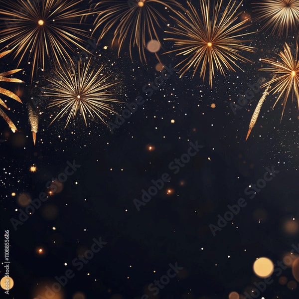 Obraz fireworks over the night sky, Background for New Years Eve celebration