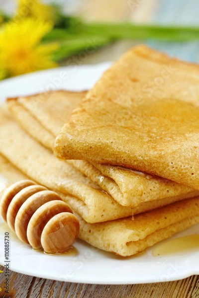 Obraz Pancakes with honey