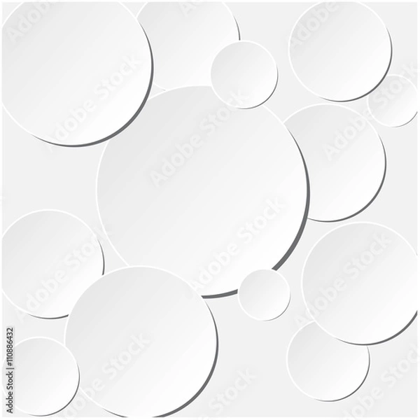Fototapeta White paper circle banner with drop shadows. Vector illustration